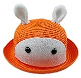 Estilo coronas: cúpula. Koala Superstore Conejito Lindo del bebé de Paja Sombrero para el Sol del Verano del Resorte del Sombrero del Cubo Topper, Naranja