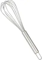 Batedor de Ovos Inox Manual Fuê de Aço para Massas, Claras em Neve, Cremes e Molhos – Mini Mixer Portátil e Ergonômico