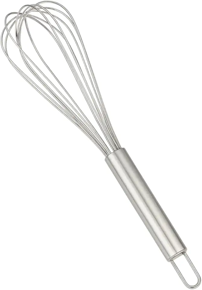 Fouet Batedor de Ovos Inox Manual Fuê de Aço para Massas, Claras em Neve, Cremes e Molhos – Mini Mixer Portátil e Ergonômico