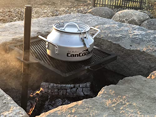 Image of GameMaker Open Fire Cooking Grill - Portable Campfire Grill for Open Flame Cooking, Firepits, Outdoor Fire Rings & Camping - Heavy-Duty, Easy Setup & Adjustable Height