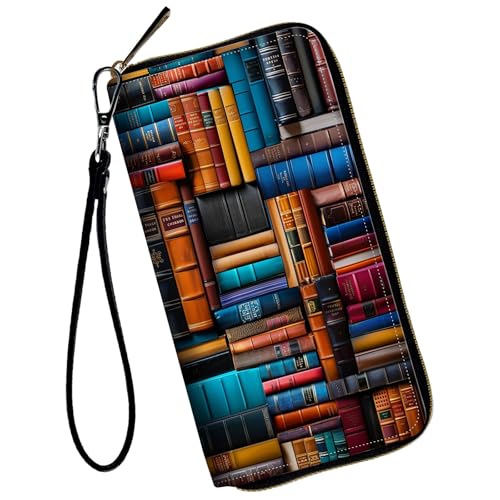 Women Wallets,Large Capacity Clutch Purse for Women Ladie Men Wallet Clearance Credit Card Holder PU Leather Handbag Clutch Purse-Vintage Book