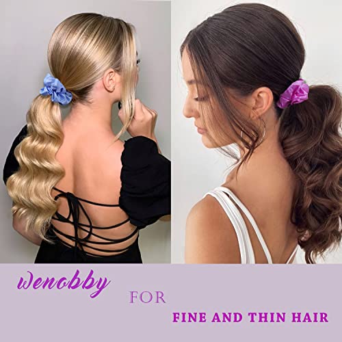 Wenobby Small Hair Scrunchies For Teens School Girls, Soft Hair Ties For Women With Thin Fine Hair,Pack Of 16 #TOP3