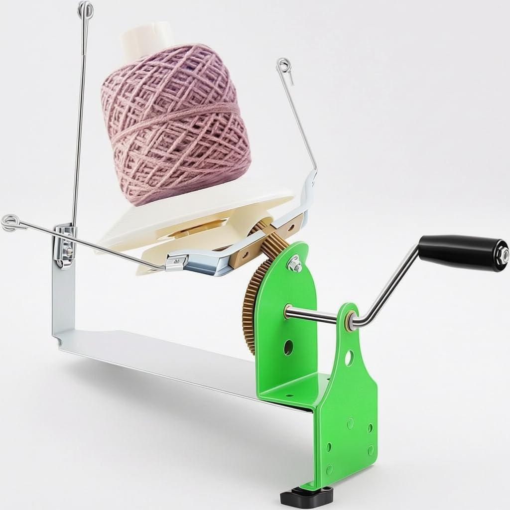 Electric Yarn Ball Winder for Crafters - Household Clamp-On Yarn Ball Winder and Bobbin Winder - for Home Use, Normal Speed Hand-Pulled Yarn Winder