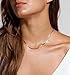 Tewiky Gold Herringbone Necklace for Women, Dainty 14k Gold Plated Chain Necklaces Thin Choker Necklaces for Women Trendy Minimalist 2mm Gold Necklace Jewelry Gifts for Her