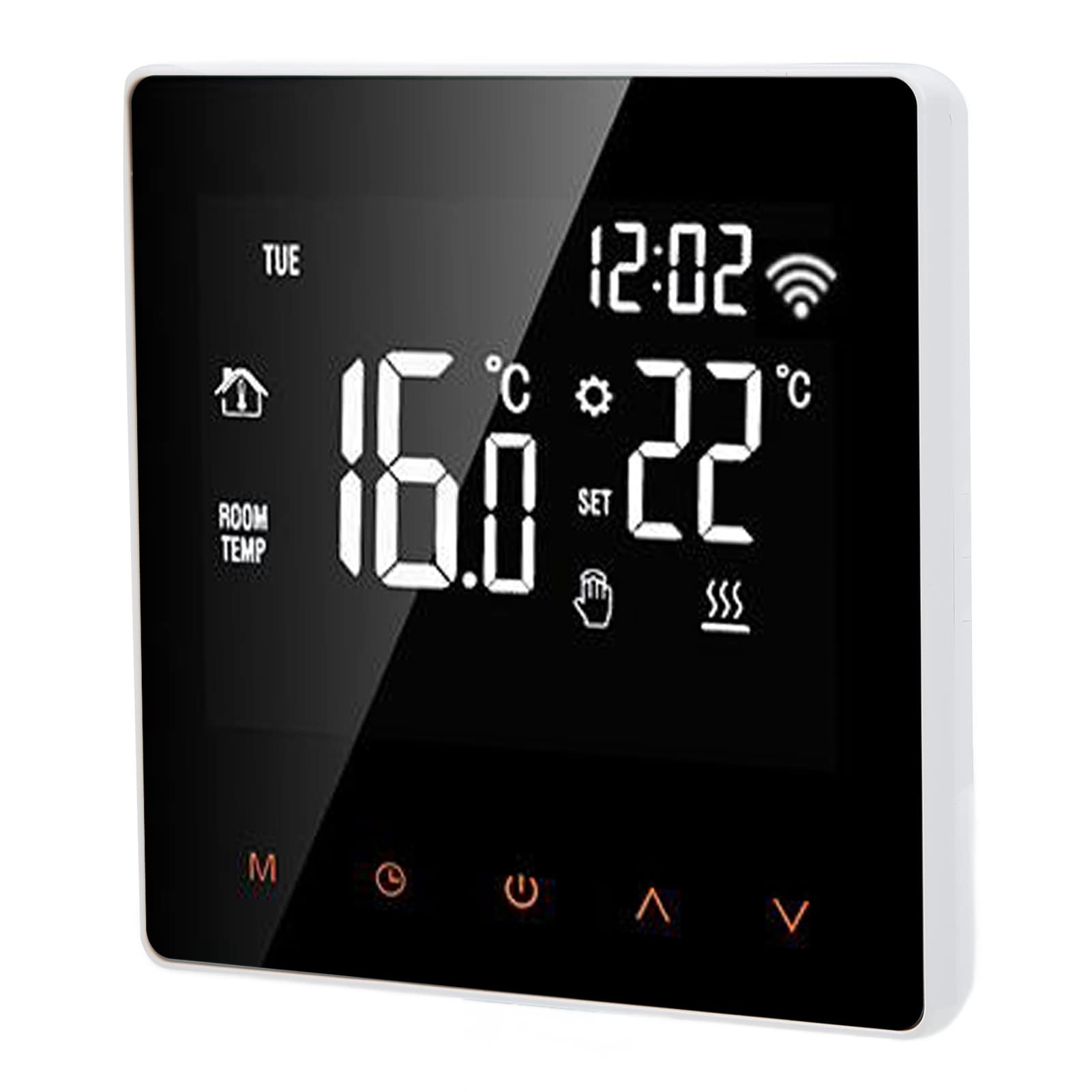 Wakects Inteligentny WiFi Termostat LCD do Ogrzewania Domu, AC230V (white