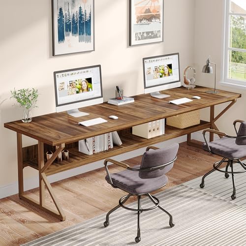 Amazon.com: Ytaoka 70.86" Long Solid Wood Desk with 3 Drawers Home ...