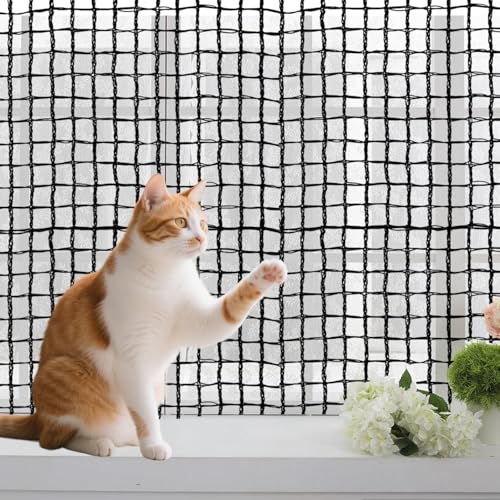 POYEE 10X13FT Cat Netting Balcony Protection Cat Barrier Balcony Safety Mesh Screen for Pets Catio for Apartment Balcony Window Stairs