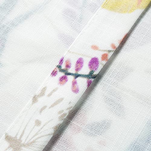 Vogol Kitchen Drapes, Birds Print Half Window Cafe Tier Curtains Rod Pocket Window Treatment For Living Room Bedroom Bathroom, 30" W X 36" L, 2 Panels #TOP3