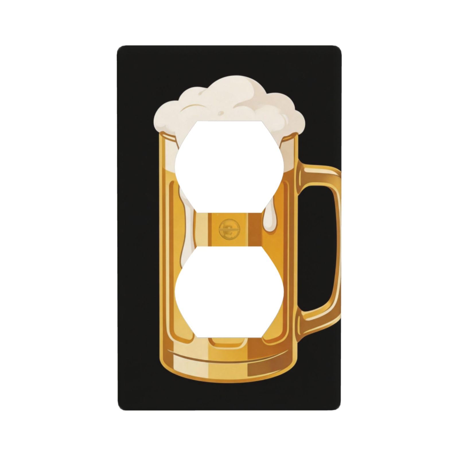Beer Mug Unbreakable Polycarbonate Switch Plate-1 Gang Screwless Wall Plate for Home Office