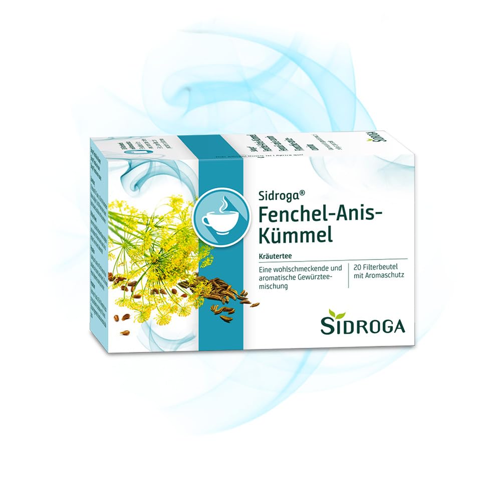 Fennel Anise Cumin - Proven Medicinal Plant Blend for Bloating, Bloating & Stomach Cramps - 100% Vegetable - 20 Tea Bags of 2 g