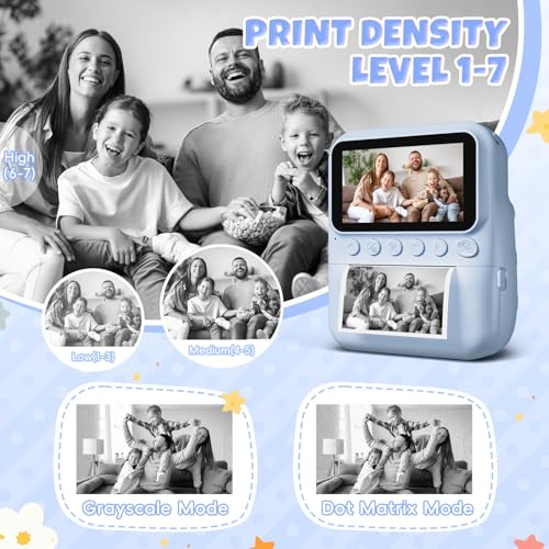 CalineGam Kids Camera Instant Print, 3.0'' Screen 48MP Photo Camera for Kids with 32GB Card & Print Paper, 1080P HD Video Recording, Gift for Boys Girls 3-12 Year Old (Blue) - Image 3