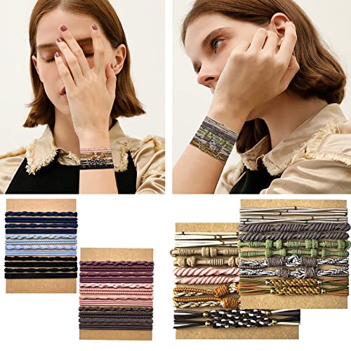 Casdan 62Pcs Boho Hair Ties Bracelet For Women Gorgeous Dual-Use Bracelet And Elastic Hair Tie No Damage Ponytail Holders Hair Elastics For Thick Hair #TOP5