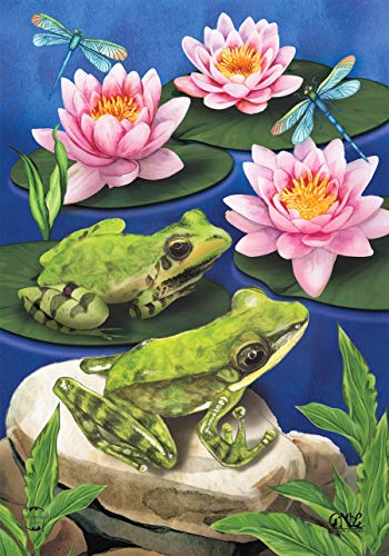 Frog Pond Summer House Flag Lily Pads 28" X 40" Briarwood Lane #TOP6