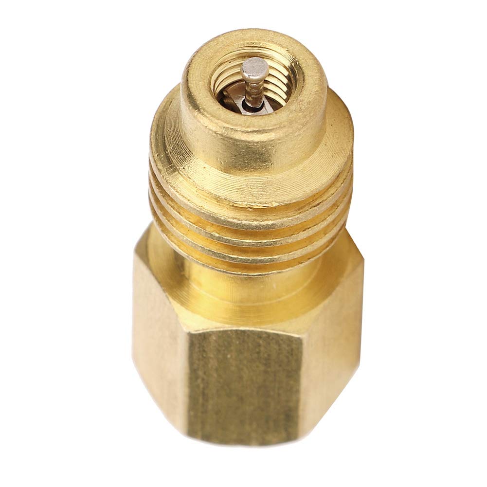 Niiyen R134A Brass Refrigerant Tanks Adapter, 1/4SAE Female to 1/2ACME Male Adapter Connector, Valve Cores Adapter for AC Refrigerant Systems, Car Air Conditioner