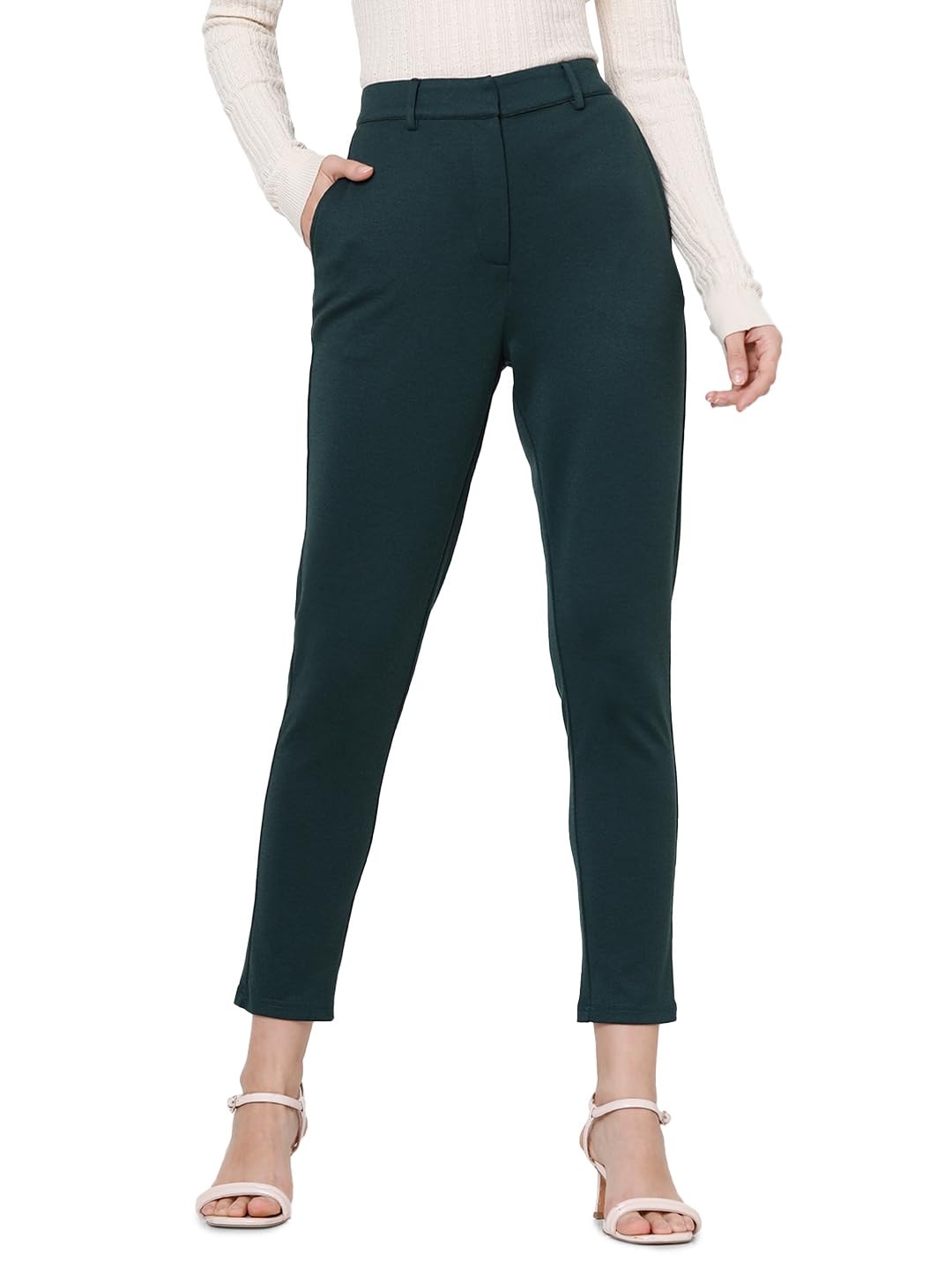 vero moda Women's Slim Fit Trousers | Formal Pants for Women-picture-19