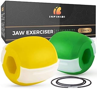 Jaw Exerciser and Face Slimmer, 2 Pack, Toning, Tightening Jawline and Skin, Face Lifting Exercise Trainer for Women Men, Double Chin Reducer, UK Brand