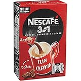 NESCAFÉ 3-in-1 Getränkepulver-Sticks, löslicher Bohnenkaffee mit Creamer & Zucker, Instant-Kaffee aus erlesenen Kaffeebohnen, koffeinhaltig, 1er Pack (1 x 10 Getränkepulver-Sticks à 16,5g)