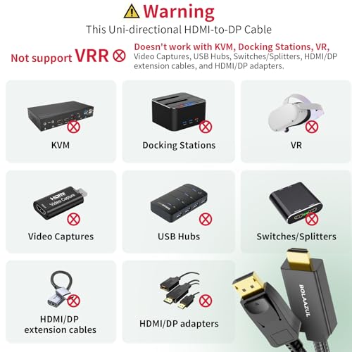 Adaptateur HDMI vers DisplayPort 1.2 Actif 4K Conversion Fluide Source vers Moniteur - 5