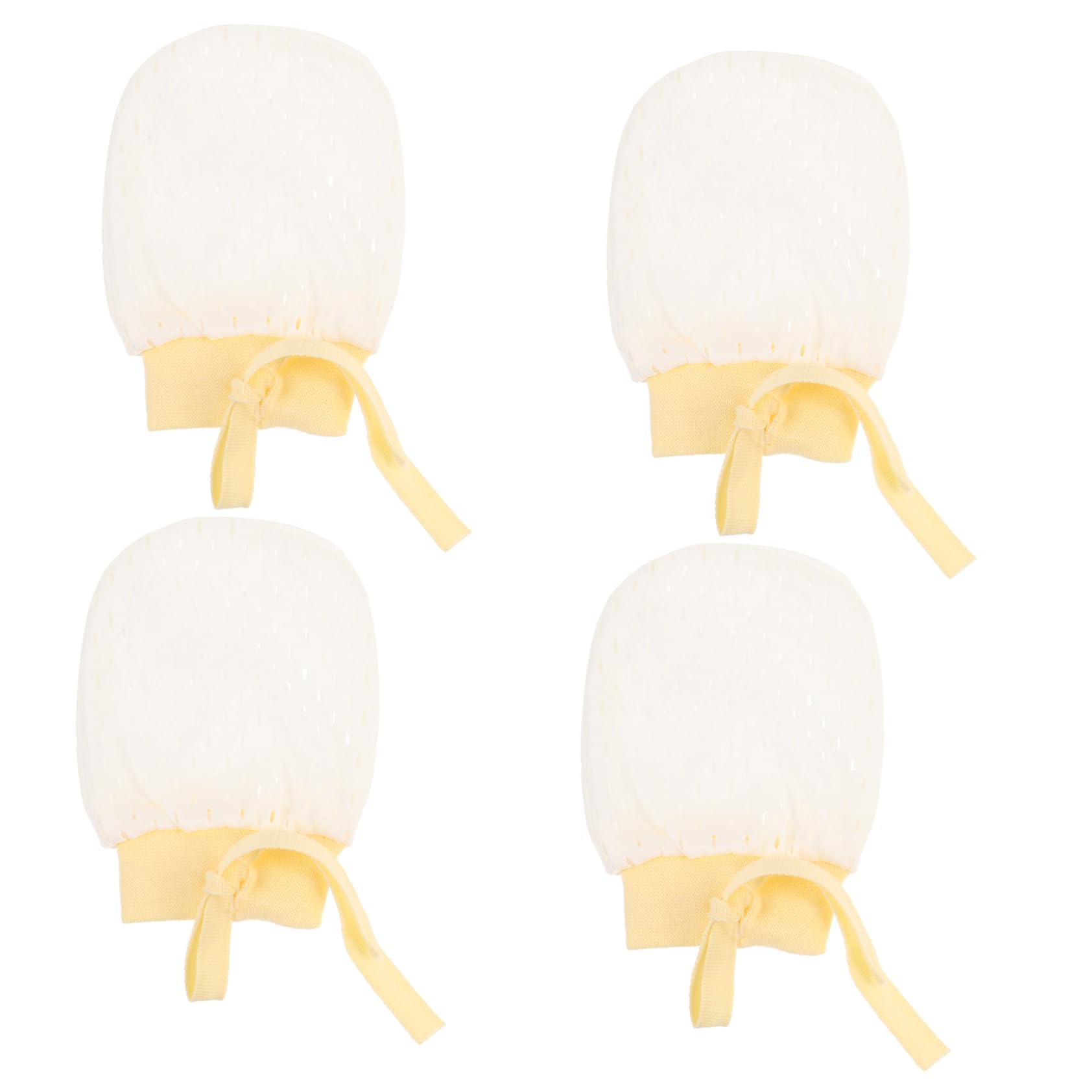 FRCOLOR 2Pairs No Scratch Gloves Breathable Mesh Mittens Lightweight Drawstring Design for Newborns for Summer Use Machine Washable Comfortable