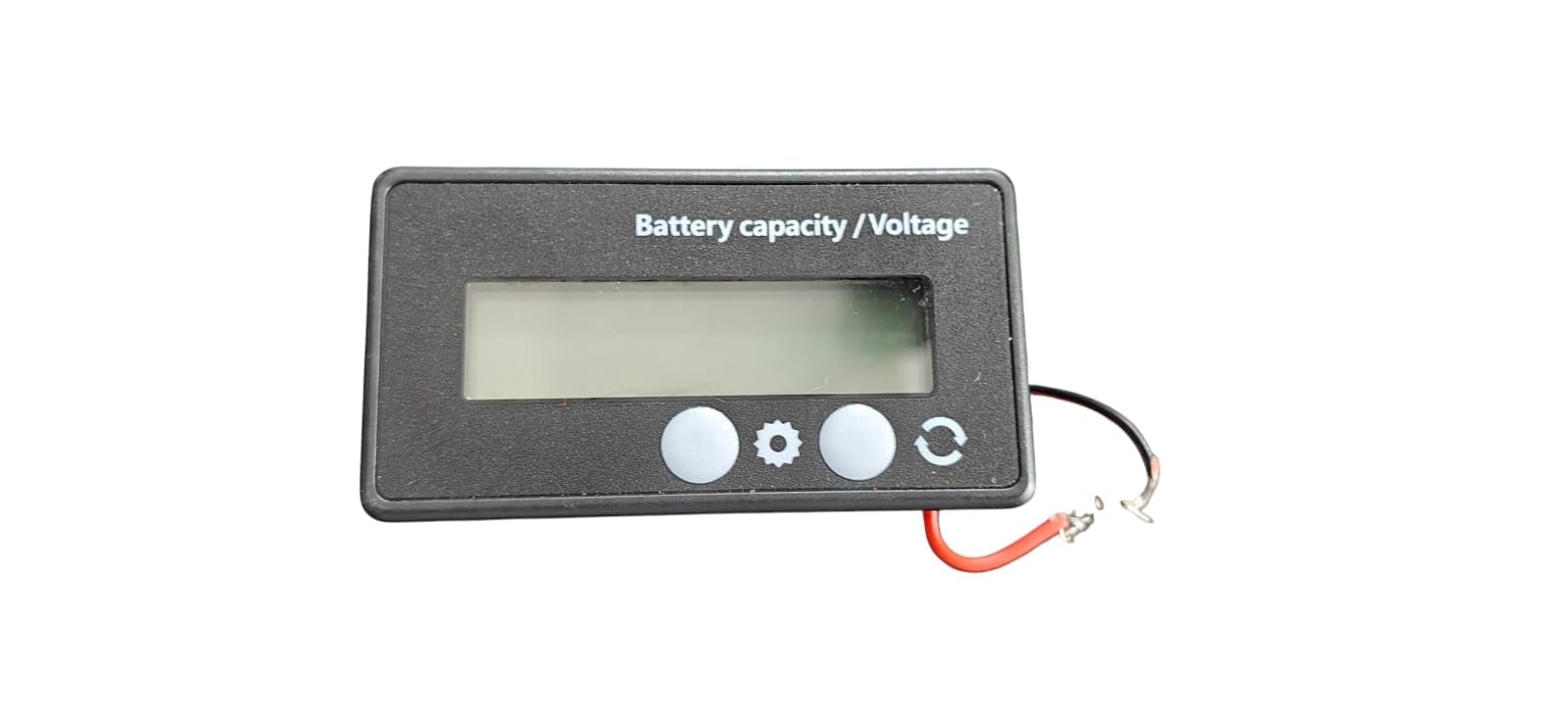 battery capacity and voltage meter, lcd display, battery percentage indicator with settings and reset controls