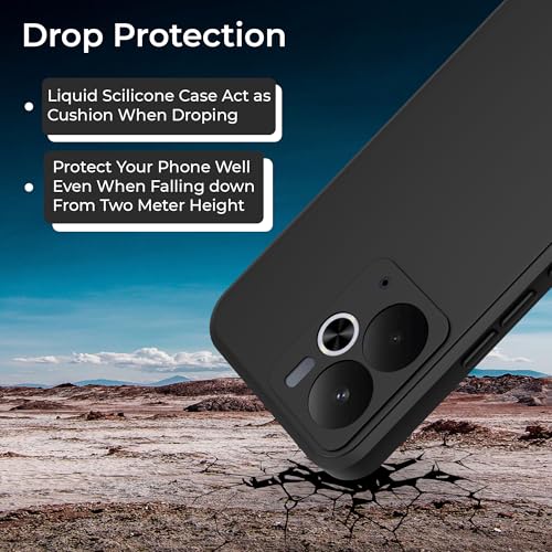 Image of A rtistque Back Cover Case for Realme 14T 5G with Camera Protection | Shockproof TPU|Stylish Protective Design|Slim Fit|Ultra Matte| Back Cover - Black