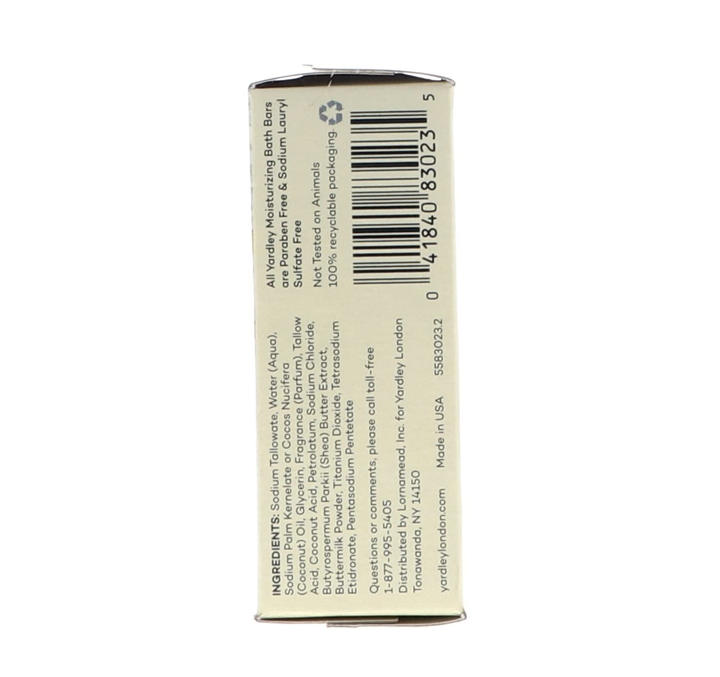 Yardley London Sensitive Skin Shea Buttermilk Bar Soap, 4.0 oz (Pack of 6)