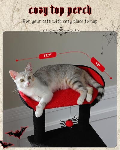 Árbol para gatos gótico MUTTROS 59" con cama ataúd miniatura 5