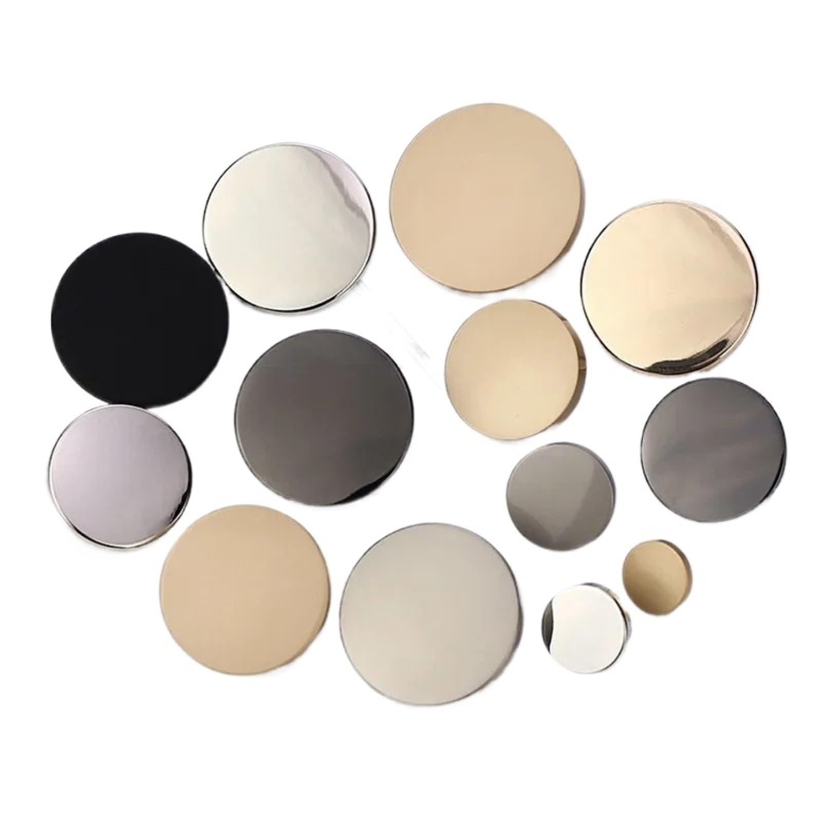 Lot de 30 boutons de chemise coupe-vent pour femme - 10/15/20/25 mm - Argenté - 25 mm