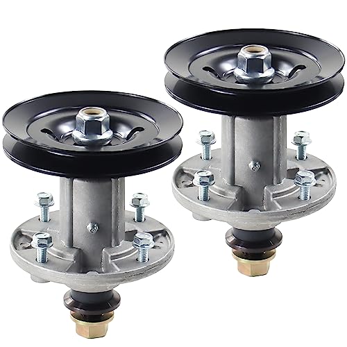GELASKA 2 Pack AM136733 Spindle Assembly with UC26511 Pulley Replaces John Deere AM143469, AM134292, UC26511, M151720 for John Deere X300, X304, X310, Z225 Tractors
