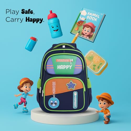 Image of School Bag for Kids Boys & Girls 5-10 Years - Cute Cartoon Dinosaur Backpack Large Capacity Waterproof School Bag with Bottle Pocket Multi-Compartment Lightweight Bag for Nursery & Primary