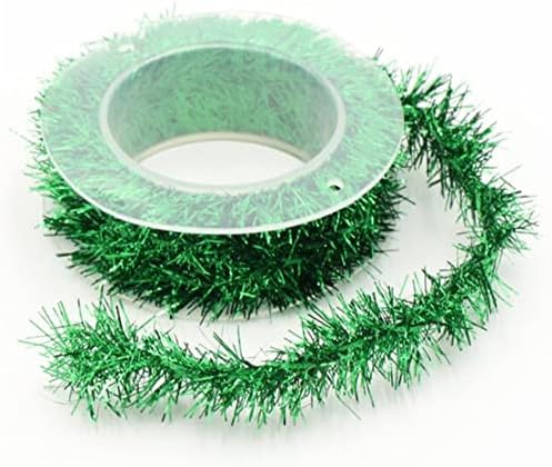 zwyjd 5ft Christmas Tinsel Wire Thin Glitter Twist Tinsel Wreath Decorations Glitter Ribbon Assorted For Christmas Tree Party Decoration,Silver