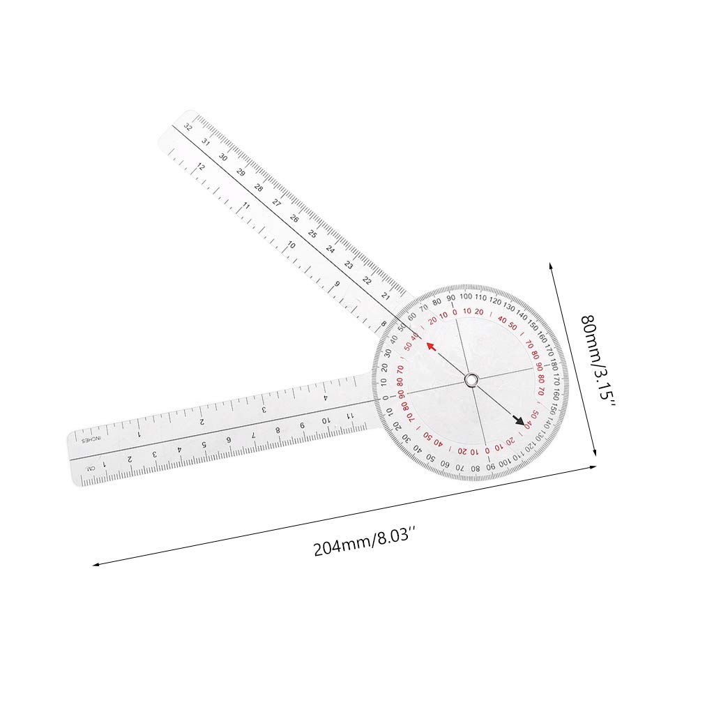 Goniometro Medico 33 cm Righello Calibrato Ortopedia Angolo Dito Spinale