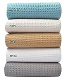 Tex Trend 100% Cotton Thermal Blanket, Breathable Bed Blanket King Size, Soft Waffle Blanket, King S
