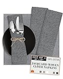 Premium Cloth Napkins by Carlo Lamperti Italy (Set of 4) 100% Cotton Carbon Grey 20