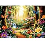 500 Piece Jigsaw Puzzle for Adults, Forest Butterfly Jigsaw Puzzle 500 Piece Forest Jigsaw Puzzles for Adult Butterfly Puzzles for Adults - Challenging Family Activity Gift 20.5 x 15 Inch