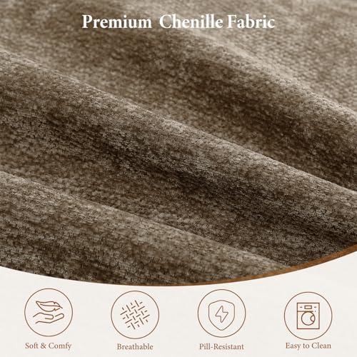 Image of Vesgantti 145.6 inch Modular Boneless Couch, Modern U Shaped 6 Seater Sectional Sofa with 2 Ottoman & Deep Seat, Convertible Chenille Cloud Couches for Living Room, No Assembly Required, Dark Brown