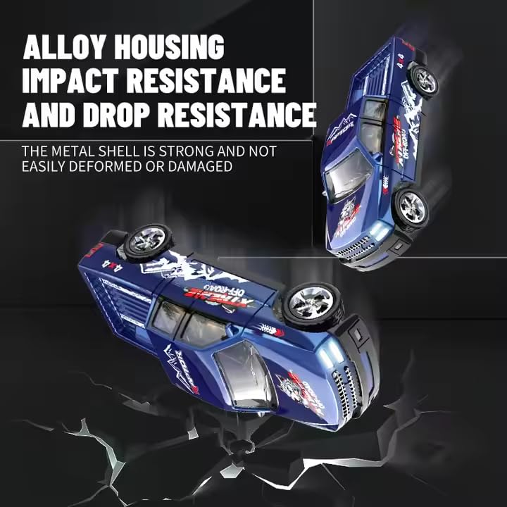 Image of Mini Alloy Off-Road RC Car for Kids 6+ 1:64 Scale Remote Control Car Toys Strip Lights, 2.4Ghz, USB Rechargeable (Red)
