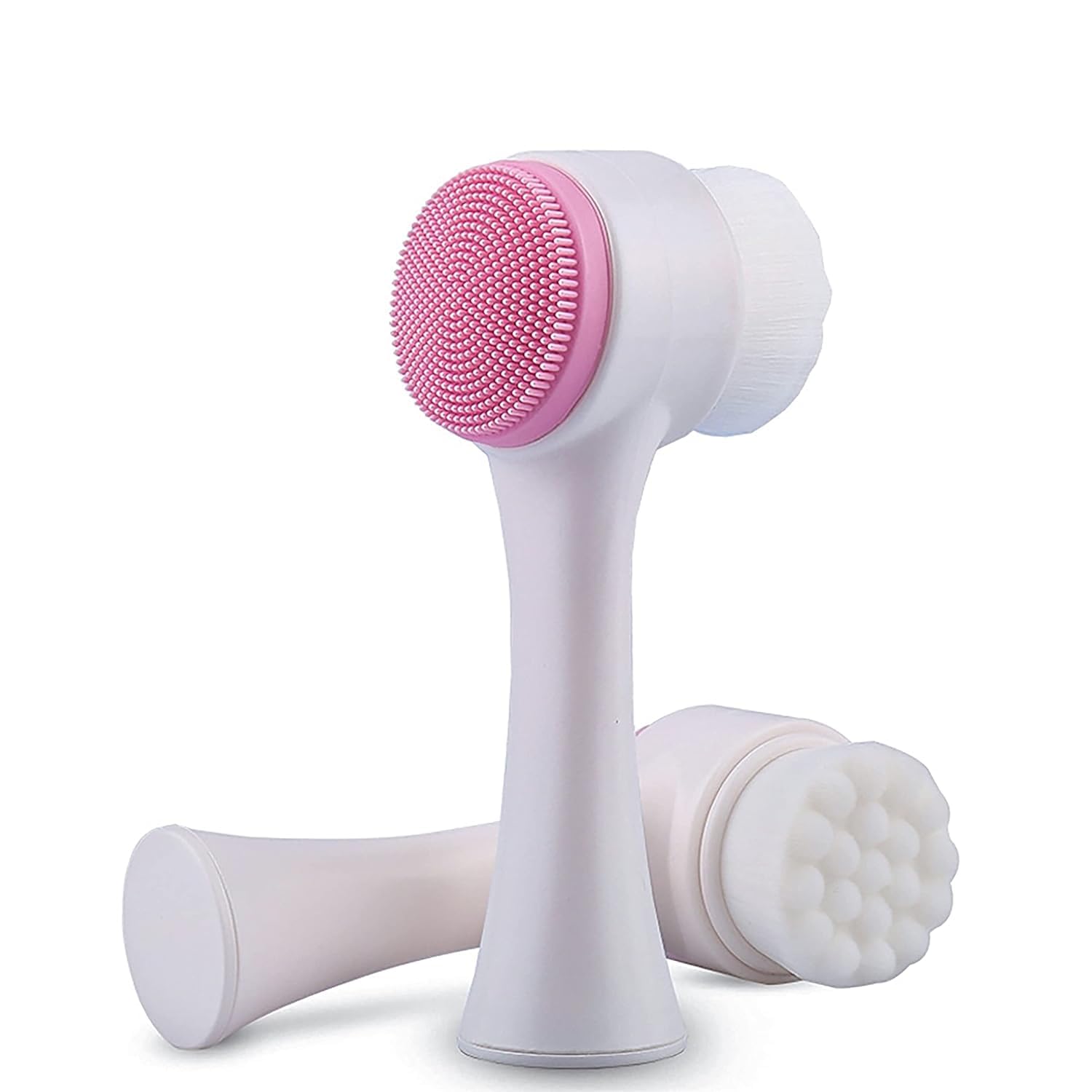 rubyface manual facial cleansing brush, 2-in-1 skin care face brush, silicone facial scrubber face wash brush for deep pore exfoliation massaging
