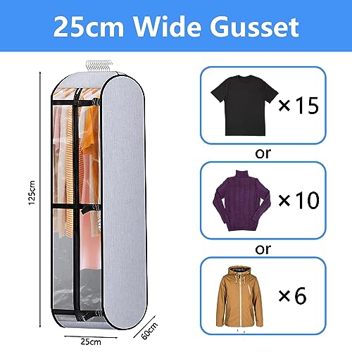 Hanging Garment Bag for Travel 125CM Suits Cover with 25CM Gusseted - Image 2