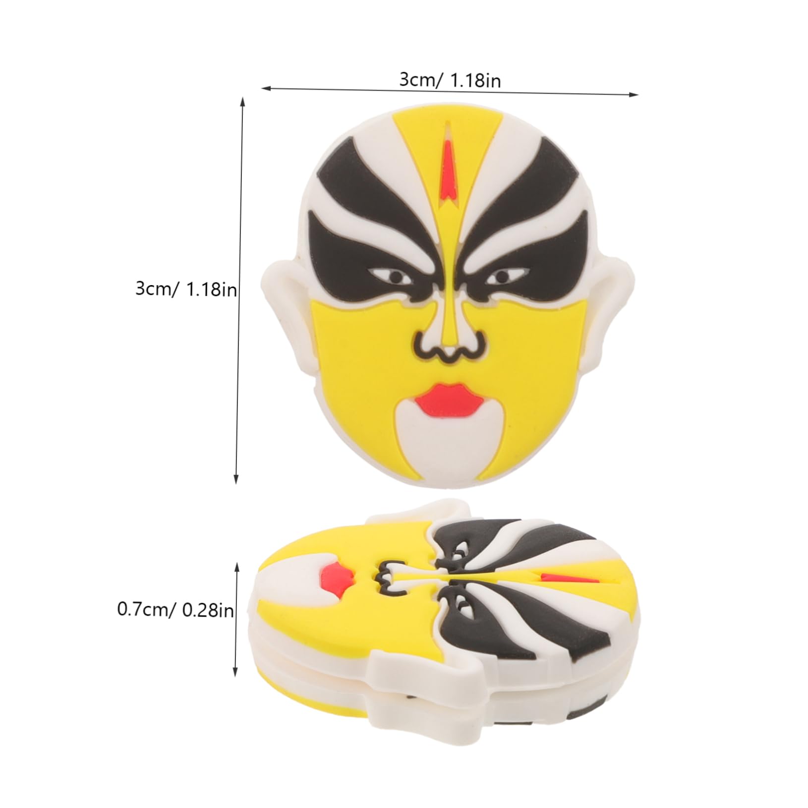 Garneck 2pcs Peking Opera Face Tennis Racket Shock Absorber Decorative Tennis Dampener for Racket Vibration Reducti