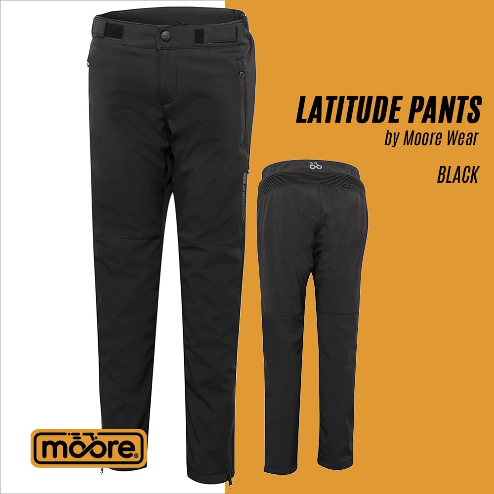 Moore Pantalón de Moto Mujer Latitude Lady – Impermeable y Cortaviento – Protecciones CE Nivel 2 – Softshell – Certificado EN17092:2020 Nivel A