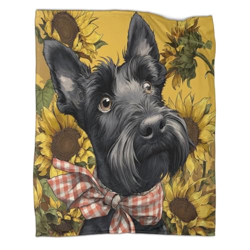 Couverture microfibre imprimée 3D Terrier doux et chaud - 3