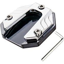 Motorcycle Kickstand Plate for Honda DAX 125, Aluminum Alloy Anti-Slip Widened Base Stable Parking Includes Installation Tools,2 Silver