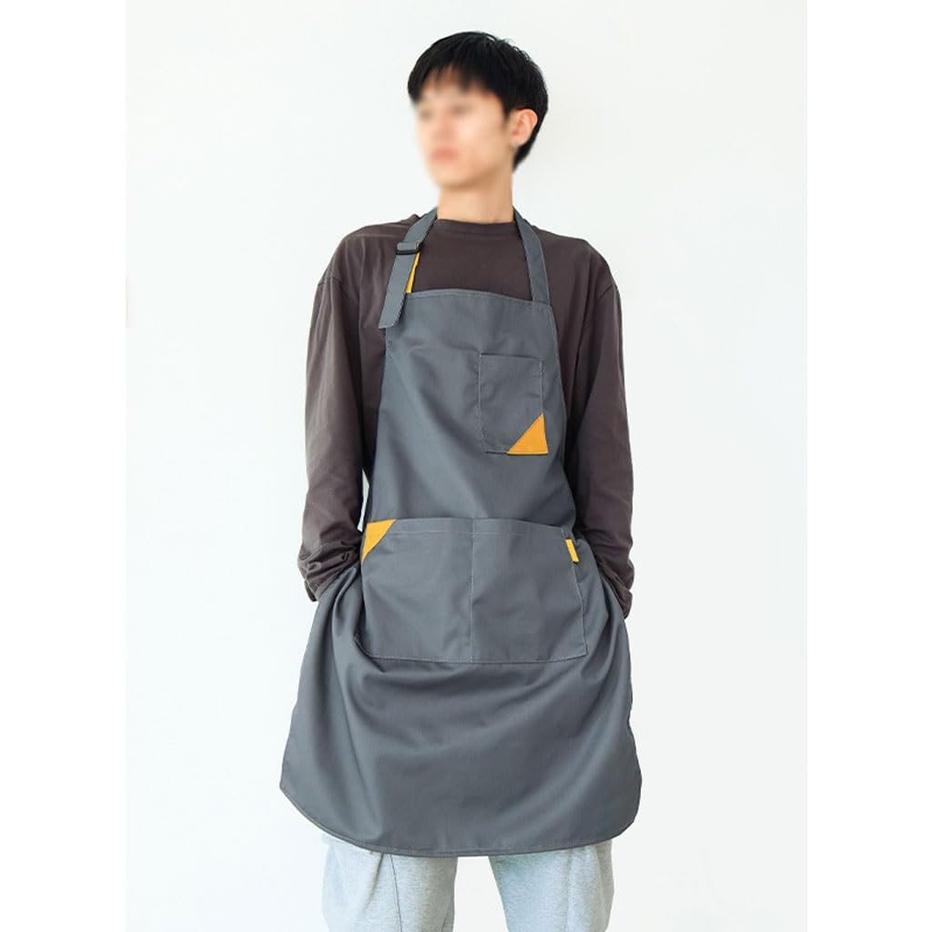 NEBE Delantal de camarero Delantal coreano Barista tienda de té de la leche cocina comedor lienzo estudio de arte barbería ropa de trabajo for hombres y mujeres Delantales Delantal
