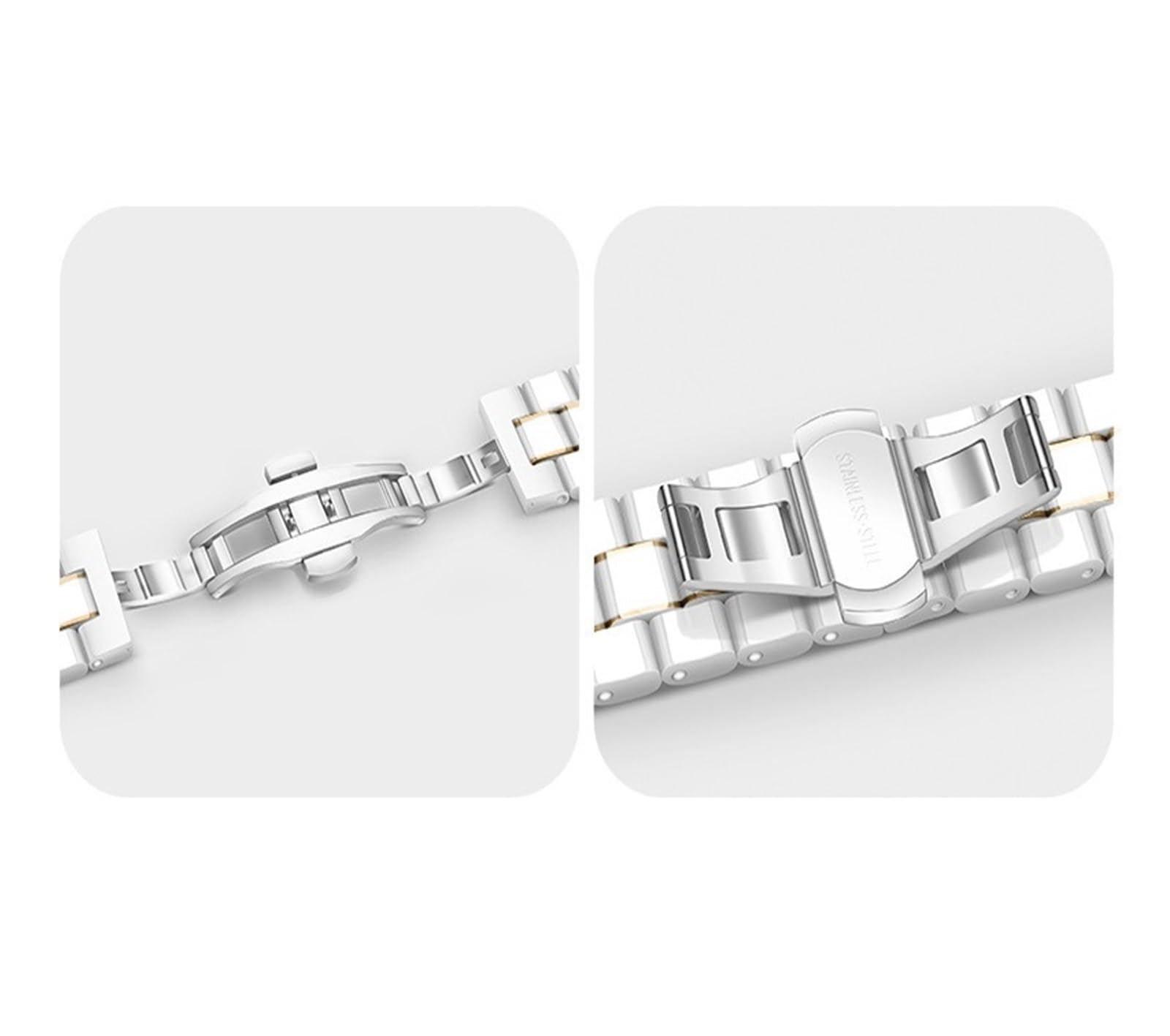 18 mm Keramikarmband for Huawei Watch GT5 Pro 42 mm/GT5 41 mm, Damen-Ersatzarmband, Edelstahl-Schnalle