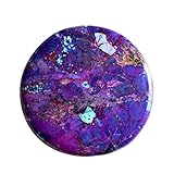 Ravishing Impressions Violetter Kupfer-Türkis-Cabochon für Schmuckherstellung, Größe 46 x 46 x 5 mm, Edelstein-Lieferanten, Mohave-Kupfer, violetter Cabochon, flache Rückseite, Edelstein, Violett,