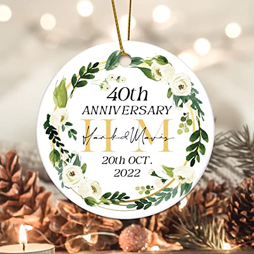 Bomehhjuli-Personalized-Christmas-Ornament-40th-Anniversary-Ceramic-Keepsake-Mr-Mrs-Anniversary-Wedding-32-Inch-Double-Sided-Funny-Decor-Ornaments-Romantic-Christmas-Ideas-Gifts-for-Couples-Friend