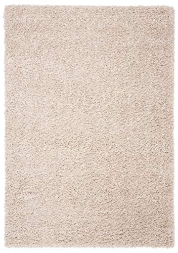 SAFAVIEH August Shag Collection Accent Rug - 3' x 5', Beige, Solid Design, Non-Shedding & Easy Care, 1.5-inch Thick Ideal for High Traffic Areas in Entryway, Living Room, Bedroom (AUG200D)
