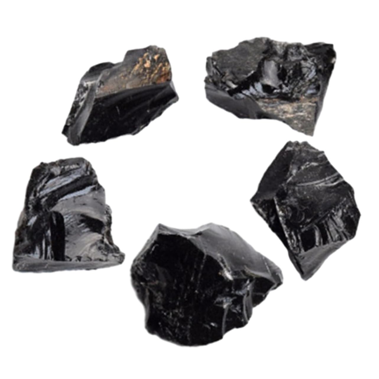CALLARON 5 Sätze Obsidian Duftstein Chakra Ausgleichssteine ​​Meditationsstein Büro Obsidian Stein Dekorativer Obsidian Stein Obsidian Stein Dekore Obsidian Steine ​​Natürlicher 5 Stücke * 5