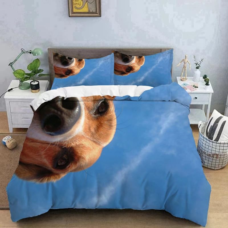 Housse de couette 90x190 cm chiens bleus pour transformer la chambre d'enfant en cocon douillet
